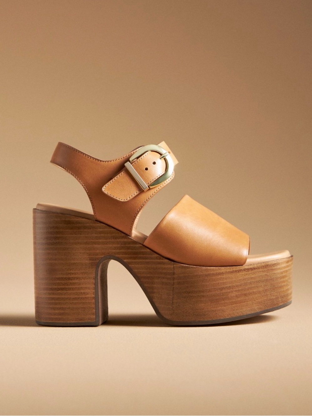Seychelles mosh pit Platform Leather Slingback Sandal in Tan